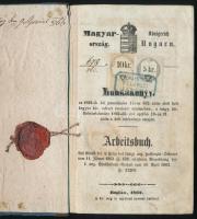 1862 Munkakönyv varga legény részére, bejegyzésekkel