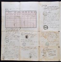 1855 Kétnyelvű útlevél 6kr CM okmánybélyeggel  / Passport