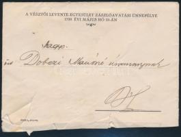 1930 Meghívó a vésztői Levente-egyesület zászlóavatási ünnepélyére, borítékban, 20,5x14 cm