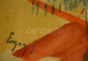 Egry jelzéssel: A mólónál, akvarell, papír, üvegezett fa keretben, 29,5×21 cm