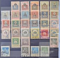 Okmánybélyeg vízjelállás gyűjtemény 1903-1909 közte sok számvízjel és csillag, berakóban. Tartalmas ...