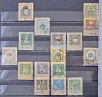 Okmánybélyeg vízjelállás gyűjtemény 1903-1909 közte sok számvízjel és csillag, berakóban. Tartalmas ...