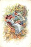 25 db RÉGI motívumlap: hölgyek / 25 pre-1945 motive cards: ladies, couples, romance