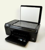 HP Photosmart C4680 fekete színű multifunkciós nyomtató szkennerrel (A4), adapterrel, USB-kábellel, működik, patroncserére szorul, egyébként jó állapotban