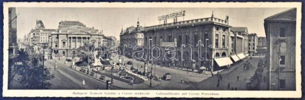 Budapest VIII. Nemzeti színház és Corvin áruház Panorámalap (lyukak / pinholes)