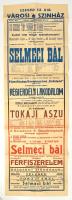 1940 Szegedi Szabad Királyi Városi Színház műsoros plakátja, hajtott, kis szakadással, 95x31 cm