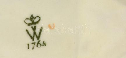 Wallendorf  akt őzikével, kézzel festett, jelzett, hibátlan, m:21 / Wallendorf girl with deer, perfe...