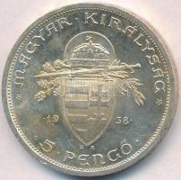 1938. 5P Ag "Szent István" T:2 patina, kis ph.
Adamo P8.1