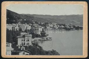 cca 1900 Abbázia, parti részletek, keményhátú fotó, 3 db, egyiken sérüléssel, 9,5x14,5 cm