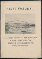 1948 Szeged, Meghívó az új híd avatására, 21x15 cm