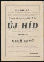 1948 Szeged, Meghívó az új híd avatására, 21x15 cm