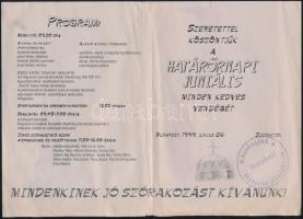 1999 Belépő ("útlevél") határőrnapi juniálisra, programmal