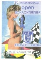 34 db MODERN sakk képeslap, nyílt nemzetközi sakkversenyek / 34 MODERN chess postcards, open interna...