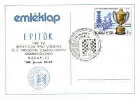 29 db MODERN sakk képeslap, szakmai sakkversenyek / 29 MODERN chess postcards, workers' chess t...