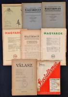1934-1948 Vegyes újság, kiadvány tétel: Szocializmus, Magyarok Magyarosan, Földtani Értesítő, Válasz, 8 db
