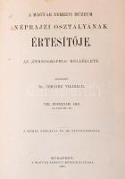 1907 Ethnographia. A Magyar Néprajzi Társaság értesítője. Szerk.: Dr. Munkácsi Bernát, Dr. Sebestyén...
