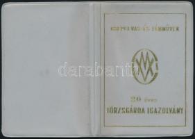 1971 a Csepel Vas- és Fémművek 20 éves törzsgárda igazolványa