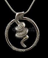 Ezüst(Ag) nyaklánc kígyó függővel, jelzett, h: 61 cm, d: 3,2 cm, bruttó: 20,6 g