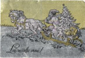 14 db MODERN üdvözlőlap, ezüst és arany díszítéssel / 14 MODERN greeting cards with metallic and gol...