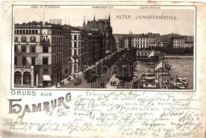 1896 (Vorläufer!) Hamburg, Alter Jungfernstieg. litho (EK)