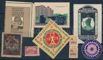 1910-1930 9 db klf magyar levélzáró stecklapon