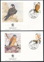 WWF; Ragadozómadarak sor 4 FDC-n WWF Bird of prey set 4 FDC