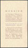 1935 Meghívó az Iparművészeti Főiskola növendékeinek ismerkedési estjére, Bozó Gyula (1913-2004) gra...