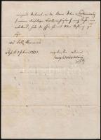 1833 Pest Kosztolányi József (?-?) német nyelvű levele Rimabrézóra Szathmáry Király Pálnak (?-?), a ...