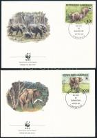 1988 WWF: Erdei elefánt sor 4 db FDC-n Mi 1009-1012