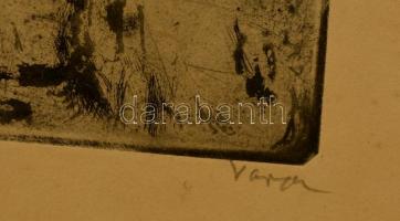 Varga Nándor Lajos (1895-1978): Erdei út. Rézkarc, karton, jelzett, 29×40 cm