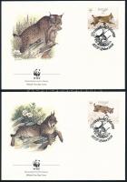 WWF: lynx set on 4 FDC WWF: Hiúzok sor 4 db FDC-n