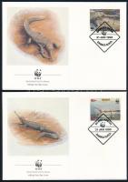 WWF Gavial set on 4 FDC WWF Gangeszi gaviál sor 4 FDC-n