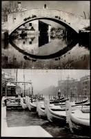 cca 1930 Velence, 6 db városképes fotó, hátoldalán feliratozva, 18x24 cm / Venice, Venezia 6 town-view photos, 18x24 cm