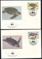 WWF: Turtles set on 4 FDC WWF: Teknősök sor 4 db FDC-n