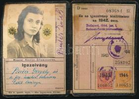 1942 Magyar Királyi Államvasutak (MÁV) félárú jegy váltására jogosító fényképes igazolvány, 11x8 cm