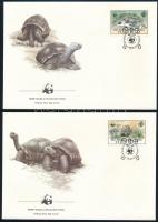 WWF. Turtles set on 4 FDC WWF: Teknősbékák sor 4 db FDC-n