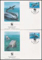 WWF: Delfin sor 4 FDC-n WWF: Dolphin set on 4 FDC