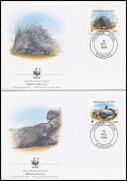 WWF Észak-afrikai tarajos sül sor 4 db FDC-n WWF North African rafters set 4 FDC