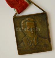 cca 1910. "Kazinczy" páholy - Szabadkőműves Br plakett vállszalagon (30x35mm) T:2- / Freem...