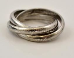 Ezüst(Ag) hármas gyűrű, jelzett, méret: 48, nettó: 5,7 g