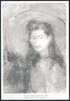 1996 Gábor Marianne (1917-2014) festőművész aláírása kiállítási meghívóján