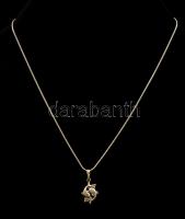 Ezüst(Ag) delfines függő ezüst(Ag) kígyó láncon, jelzett, h: 40 cm, bruttó: 5,5 g