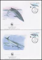 WWF: Bálnák sor 4 db FDC-n WWF Whale set on 4 FDC