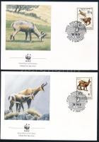 WWF: Kecske sor 4 db FDC-n WWF: Goat set on 4 FDC