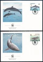 WWF Sea animals set on 4 FDC WWF: Tengeri állatok sor 4 db FDC-n