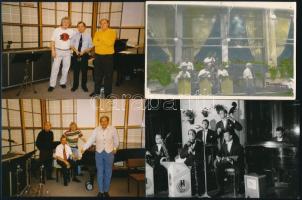 cca 1955-1997 14 db fotó a magyar jazz történetéből, egy részük hátulján feliratozva, köztük pecséttel jelzett is, különböző méretben