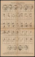 cca 1920-1940 Személyleírás űrlap, kitöltetlen csendőrségi adatlap, az utolsó levélen illusztrált se...