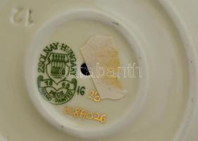 Zsolnay pillangó mintás gyertyatartó, kézzel festett, jelzett, hibátlan, m:14 cm