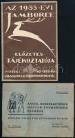cca 1930-1940 Cserkész iratok és kiadványok (Csapatmenetrend, 1933-as jamboree előzetes tájékoztató,...