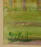 Egry jelzéssel: Tájkép. Vegyes technika, papír, üvegezett keretben, 31×43 cm